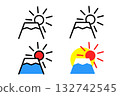 A set of icons inspired by the first sunrise of the year, with various color schemes 132742545
