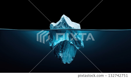 an iceberg floating in the dark ocean 132742751