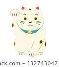 Simple illustration of a beckoning cat 132743042