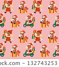 Cute Holiday Horse in Santa Costume Repeat Design 132743253