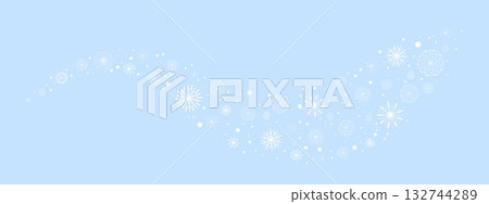 Blue background with white snowflakes 132744289