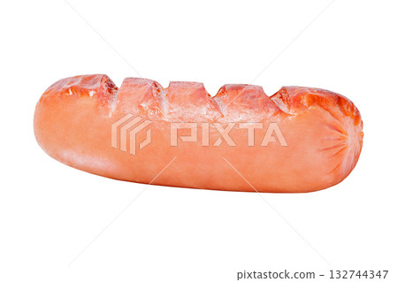 grilled sausage one, isolated on white background with clipping path grilled sausage one, isolated on white background with clipping path 132744347