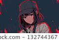 一幅卡通風格的插圖，描繪了一位戴著帽子、帽簷飾有醒目紅色邊框的女士。 132744367