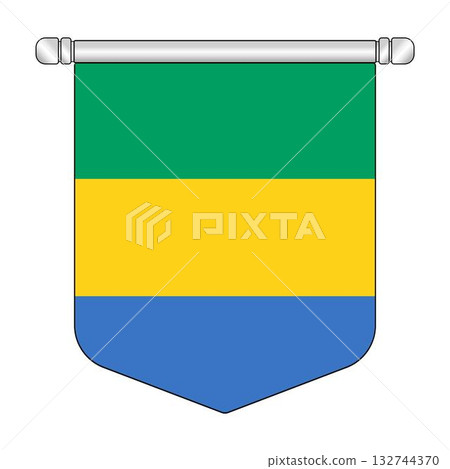 Equatorial Gabon National Banner Symbol Hanging 132744370