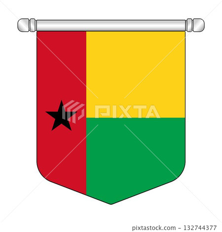 Equatorial Guinea Bissau National Banner Symbol Hanging Equatorial Guinea Bissau National Banner Symbol Hanging 132744377