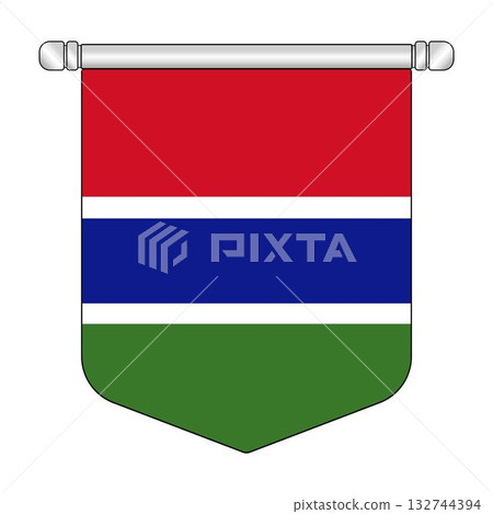 Equatorial Gambia National Banner Symbol Hanging 132744394