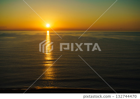 Sunrise over sea. Morning seascape. Sunrise over sea. Morning seascape. 132744470