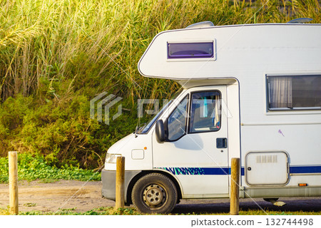 Camper rv camping on nature, Spain Camper rv camping on nature, Spain 132744498