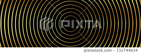 Abstract black and gold charismas and black Friday banner background with golden lines and shapes geometric style. Empty vip royal christmas horizontal banner, poster and backdrop design template. 132744634