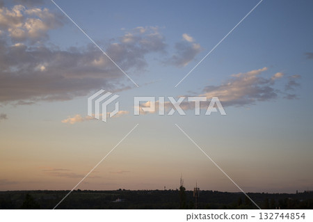 Sunset sky above the horizon. Sunset sky above the horizon. 132744854