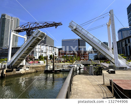 2025年春季，從豐洲公園眺望東京運河上的橋樑 132744906