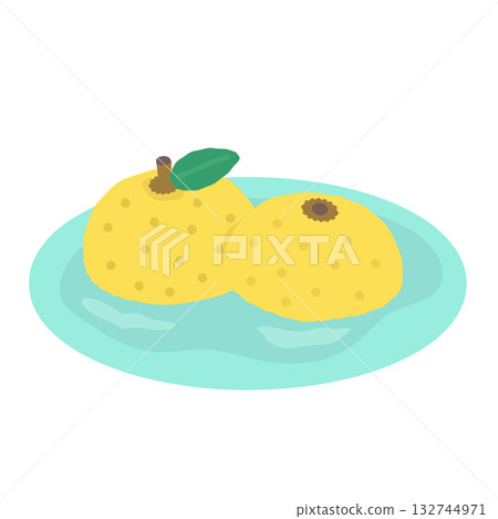 Bath Winter Solstice Yuzu Illustration Bath Winter Solstice Yuzu Illustration 132744971