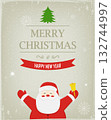 Christmas greeting card. Holiday background. Merry Christmas and Happy New Year. Vector 132744997