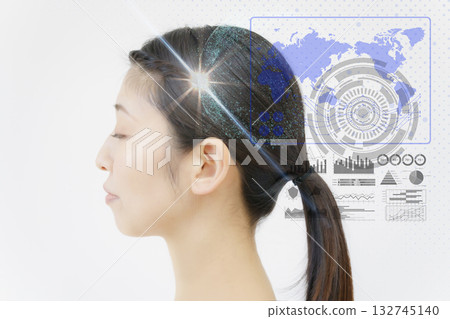 DX Digital Image Profile of a young woman with her eyes closed DX Digital Image Profile of a young woman with her eyes closed 132745140