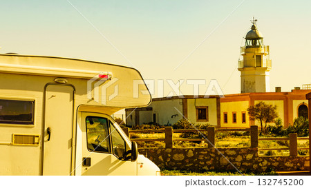 Caravan at Mesa Roldan lighthouse, Spain Caravan at Mesa Roldan lighthouse, Spain 132745200