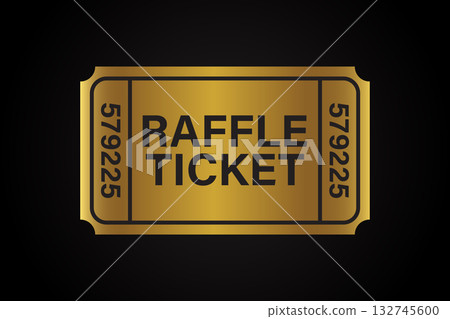 Golden Raffle ticket icon Golden Raffle ticket icon 132745600