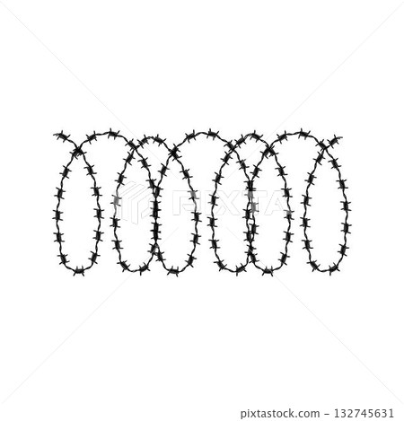 Barbed wire vector illustration isolated on white background 132745631