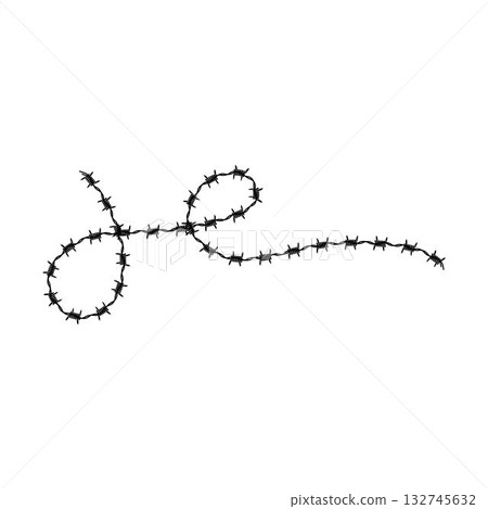 Barbed wire vector illustration isolated on white background Barbed wire vector illustration isolated on white background 132745632