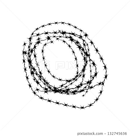 Barbed wire vector illustration isolated on white background Barbed wire vector illustration isolated on white background 132745636