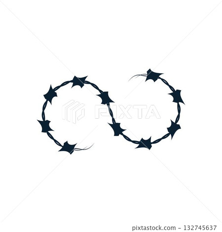 Barbed wire vector illustration isolated on white background Barbed wire vector illustration isolated on white background 132745637