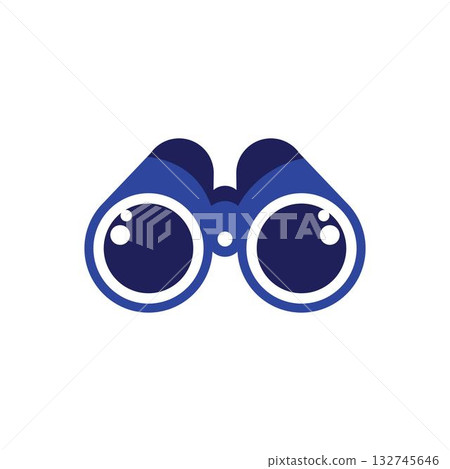 binoculars logo icon illustration flat 132745646