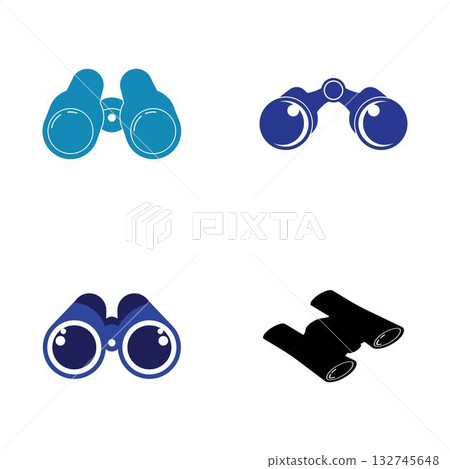binoculars logo icon illustration flat binoculars logo icon illustration flat 132745648