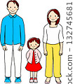 Father, mother and daughter parent-child illustration 132745681