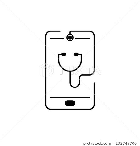 Online medical doctor logo design 132745706