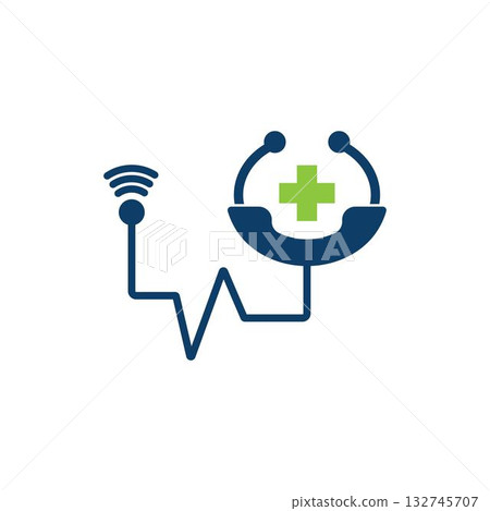 Online medical doctor logo design 132745707