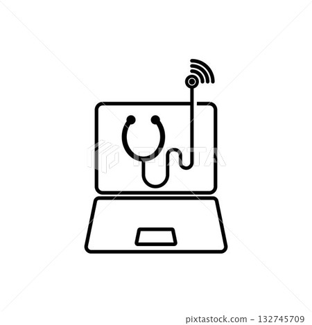Online medical doctor logo design 132745709