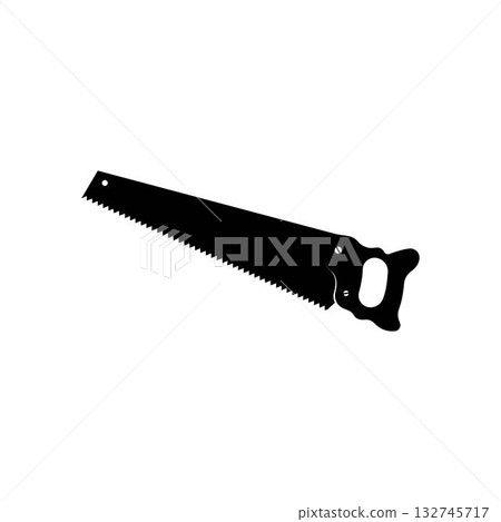 Handsaw icon vector silhouette flat design Handsaw icon vector silhouette flat design 132745717