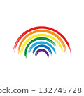 Rainbow icon logo vector template illustration 132745728