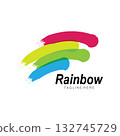 Rainbow icon logo vector template illustration 132745729