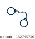 handcuffs icon design. criminal arrest sign and symbol. equipment for policeman. 132745730