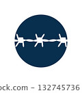 Barbed wire vector illustration isolated on white background 132745736