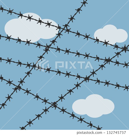 Barbed wire illustration vector design 132745737
