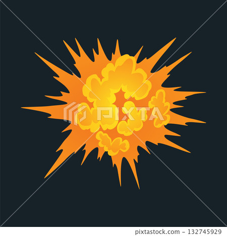 Explosion animation. Animation for game of the explosion effect. Cartoon animation for game. Exploding effect. Hand drawn vector illustration Explosion animation. Animation for game of the explosion effect. Cartoon animation for game. Exploding effect. Hand drawn vector illustration 132745929