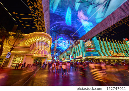 Fremont Street Experience at Night with Golden Nugget Binions and LED Canopy Las Vegas 132747011