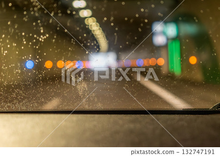 Traffic and blurred road, view from inside a car for background and concept Traffic and blurred road, view from inside a car for background and concept 132747191