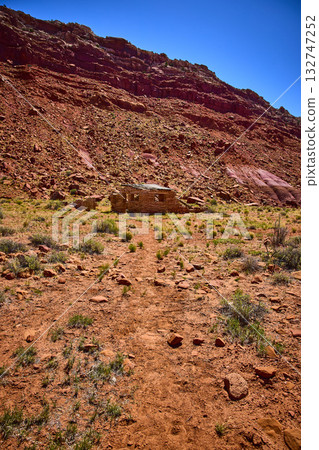 Abandoned Stone Homestead Ruins Red Cliff Desert Kanab Utah 132747252