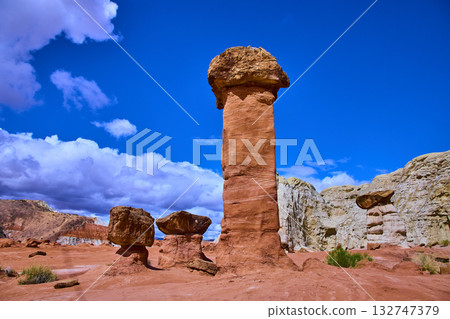 Toadstool Hoodoo Sandstone Formations and Blue Sky Kanab Utah 132747379
