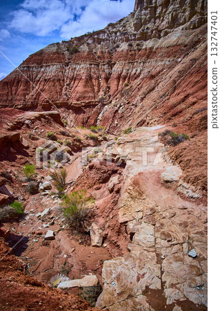Rugged Red Rock Canyon and Eroded Cliffs Kanab Toadstool Hoodoos Trail Utah 132747401