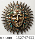 Intricate Mesoamerican Tribal Mask 132747433