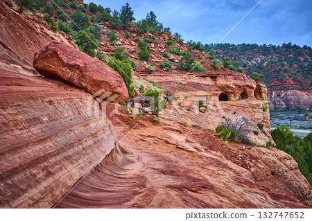 Red Rock Boulder and Sandstone Caves with Explorer near Kanab Utah 132747652