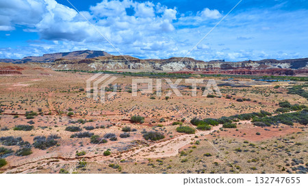 Aerial Southwest Desert Mesa and Canyon Landscape Catstair Canyon Utah 132747655
