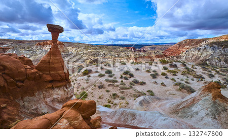 Aerial Hoodoo Rock Formation and Desert Landscape Kanab Utah Aerial Hoodoo Rock Formation and Desert Landscape Kanab Utah 132747800