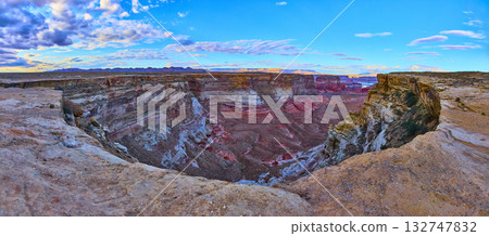 Coal Mine Canyon layered cliffs and mesas at golden hour Arizona desert landscape 132747832