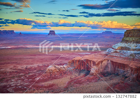 Golden Hour Red Rock Mesas and Buttes Alstrom Point Utah Desert Landscape Golden Hour Red Rock Mesas and Buttes Alstrom Point Utah Desert Landscape 132747882