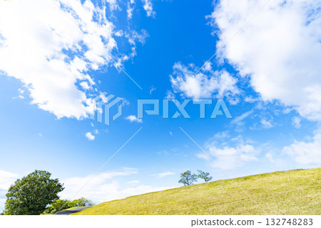 藍天和雲彩和大草原 藍天和雲彩和大草原 132748283