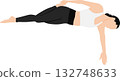 Illustration of a woman on a diet (stretching) 132748633